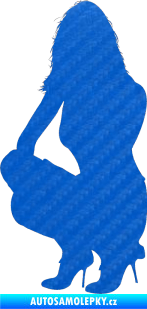 Samolepka Erotická žena 009 levá 3D karbon modrý