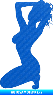 Samolepka Erotická žena 012 levá 3D karbon modrý