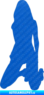 Samolepka Erotická žena 014 levá 3D karbon modrý