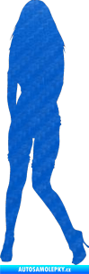 Samolepka Erotická žena 015 levá 3D karbon modrý