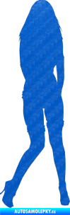 Samolepka Erotická žena 015 pravá 3D karbon modrý