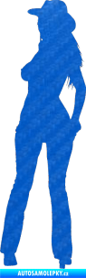 Samolepka Erotická žena 016 levá 3D karbon modrý