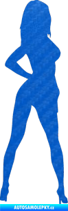 Samolepka Erotická žena 017 pravá 3D karbon modrý