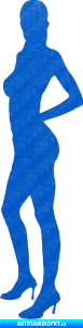 Samolepka Erotická žena 019 levá 3D karbon modrý
