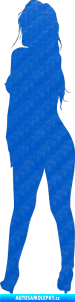 Samolepka Erotická žena 020 levá 3D karbon modrý