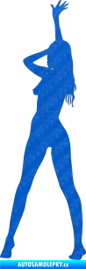 Samolepka Erotická žena 021 levá 3D karbon modrý