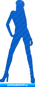 Samolepka Erotická žena 022 pravá 3D karbon modrý
