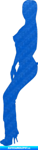 Samolepka Erotická žena 023 levá 3D karbon modrý