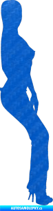 Samolepka Erotická žena 023 pravá 3D karbon modrý