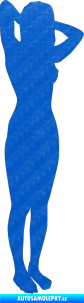 Samolepka Erotická žena 024 pravá 3D karbon modrý
