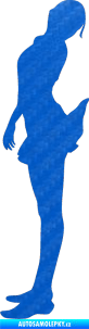 Samolepka Erotická žena 027 levá 3D karbon modrý