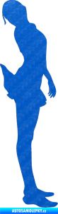 Samolepka Erotická žena 027 pravá 3D karbon modrý