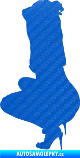 Samolepka Erotická žena 031 levá 3D karbon modrý