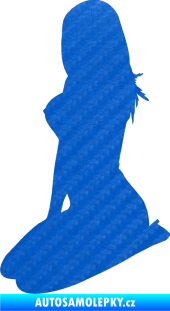 Samolepka Erotická žena 032 levá 3D karbon modrý