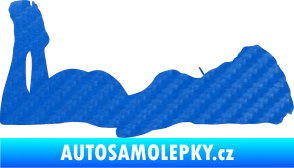 Samolepka Erotická žena 034 pravá 3D karbon modrý