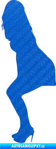 Samolepka Erotická žena 043 levá 3D karbon modrý