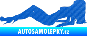 Samolepka Erotická žena 046 levá 3D karbon modrý