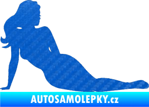 Samolepka Erotická žena 051 pravá 3D karbon modrý