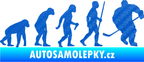 Samolepka Evoluce 003 hokej pravá 3D karbon modrý