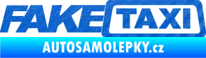 Samolepka Fake taxi nápis 3D karbon modrý