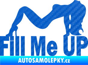 Samolepka Fill me up  3D karbon modrý