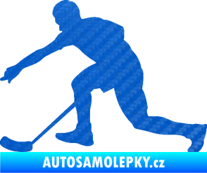 Samolepka Florbal 005 levá 3D karbon modrý