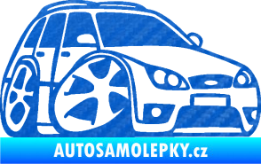 Samolepka Ford Mondeo combi karikatura pravá 3D karbon modrý