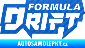 Samolepka Formula drift nápis 3D karbon modrý