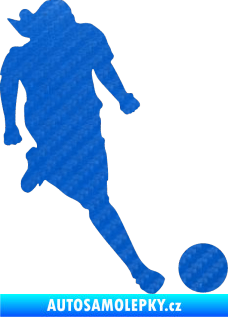 Samolepka Fotbalista 003 pravá 3D karbon modrý