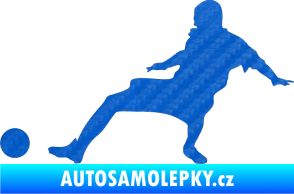 Samolepka Fotbalista 005 levá 3D karbon modrý