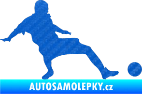 Samolepka Fotbalista 005 pravá 3D karbon modrý