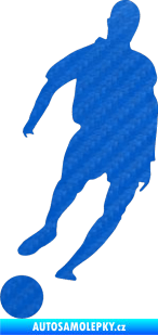 Samolepka Fotbalista 007 levá 3D karbon modrý