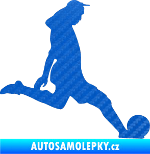 Samolepka Fotbalista 010 pravá 3D karbon modrý