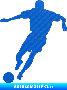 Samolepka Fotbalista 011 levá 3D karbon modrý