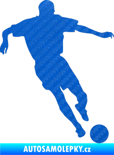 Samolepka Fotbalista 011 pravá 3D karbon modrý