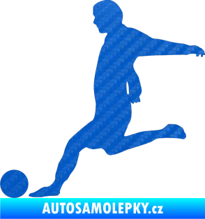 Samolepka Fotbalista 014 levá 3D karbon modrý