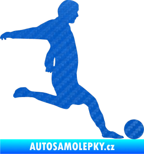 Samolepka Fotbalista 014 pravá 3D karbon modrý