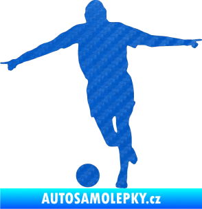 Samolepka Fotbalista 015 levá 3D karbon modrý