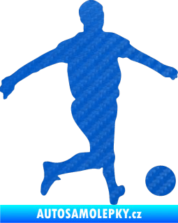 Samolepka Fotbalista 017 pravá 3D karbon modrý