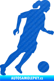 Samolepka Fotbalista 018 pravá 3D karbon modrý