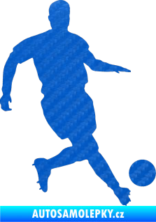 Samolepka Fotbalista 019 pravá 3D karbon modrý