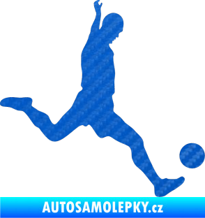 Samolepka Fotbalista 023 pravá 3D karbon modrý