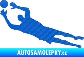 Samolepka Fotbalista 026 levá brankář 3D karbon modrý