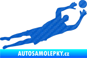 Samolepka Fotbalista 026 pravá brankář 3D karbon modrý