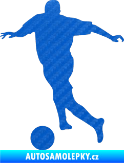 Samolepka Fotbalista 030 levá 3D karbon modrý