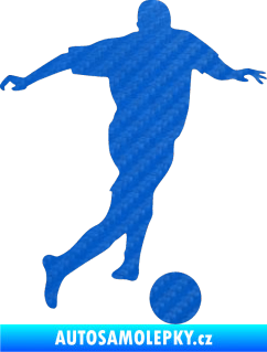 Samolepka Fotbalista 030 pravá 3D karbon modrý