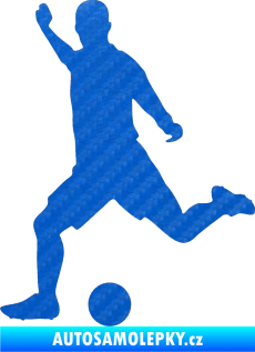 Samolepka Fotbalista 031 levá 3D karbon modrý