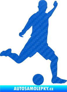 Samolepka Fotbalista 031 pravá 3D karbon modrý