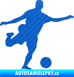 Samolepka Fotbalista 032 pravá 3D karbon modrý