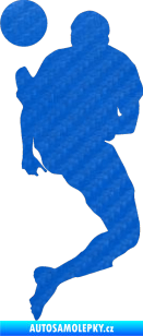 Samolepka Fotbalista 033 levá 3D karbon modrý